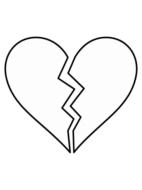 Cuore spezzato disegno da colorare