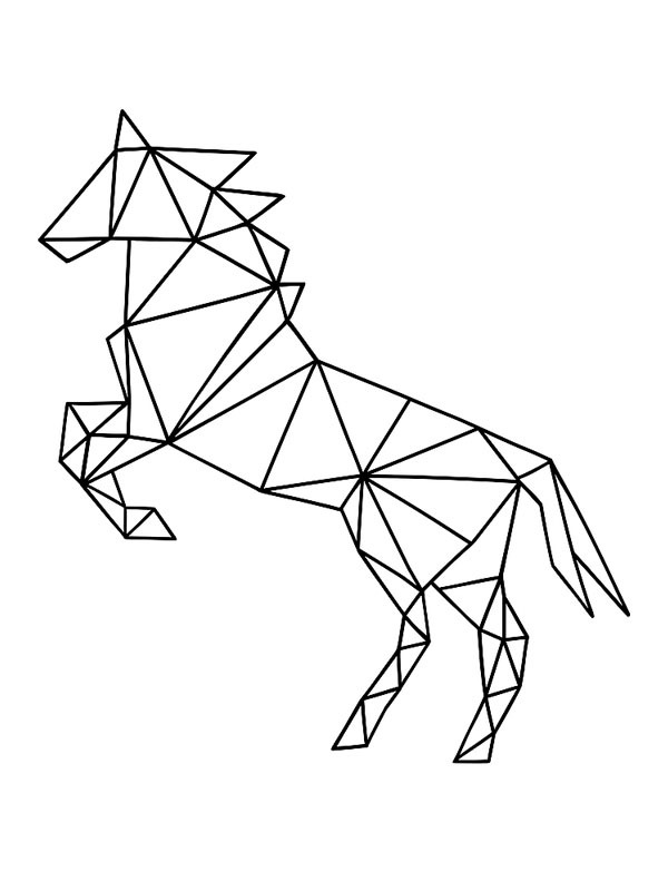 Cavallo geometrico disegno da colorare Cavallo geometrico disegno da colorare