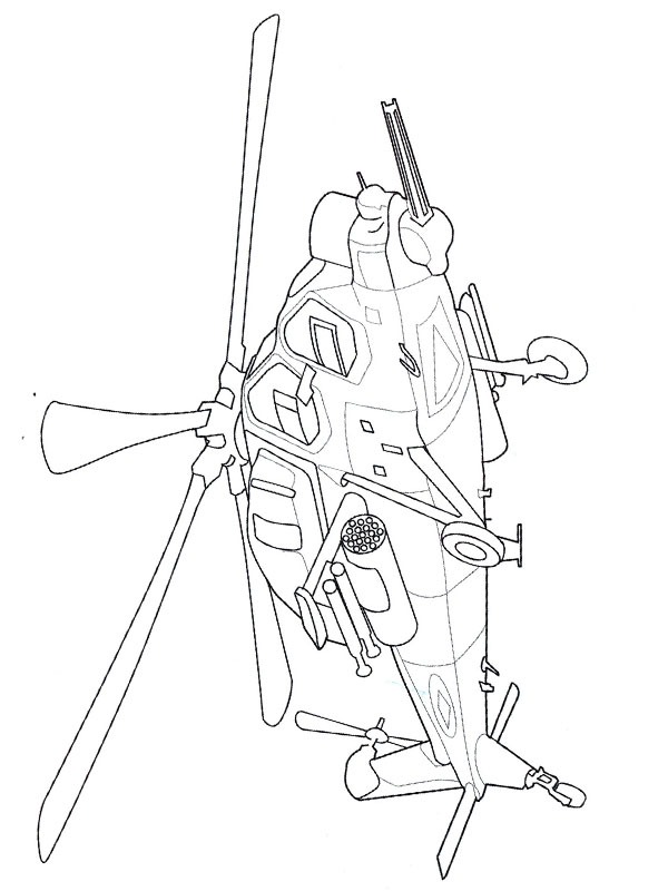 Elicottero militare disegno da colorare