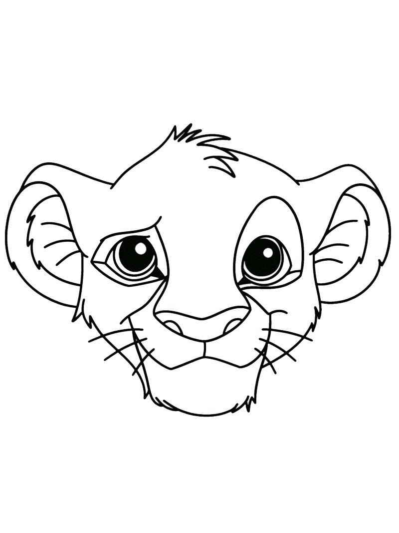 Volto di Simba disegno da colorare Volto di Simba disegno da colorare