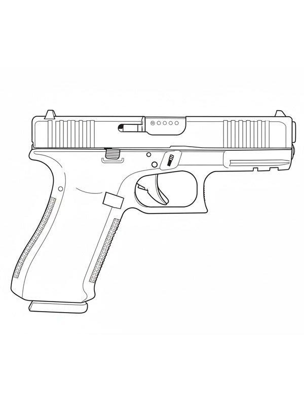 Pistola Glock 45 disegno da colorare Pistola Glock 45 disegno da colorare