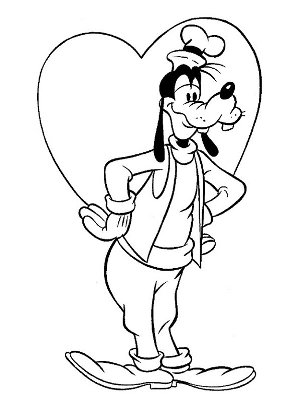Pippo innamorato disegno da colorare Pippo innamorato disegno da colorare