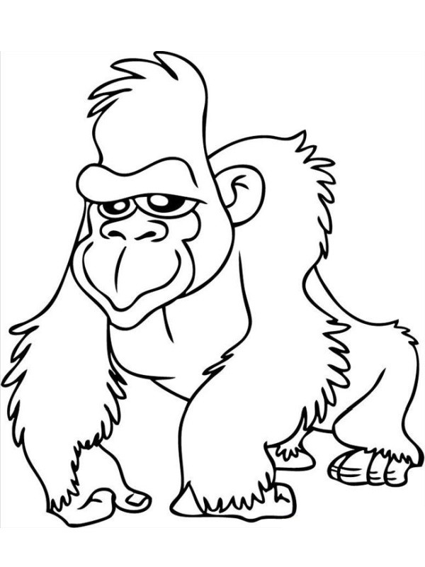 Gorilla divertente disegno da colorare Gorilla divertente disegno da colorare
