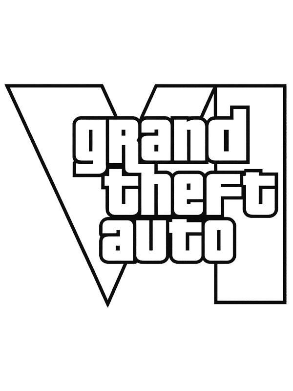 Logo di Grand Theft Auto 6 disegno da colorare Logo di Grand Theft Auto 6 disegno da colorare