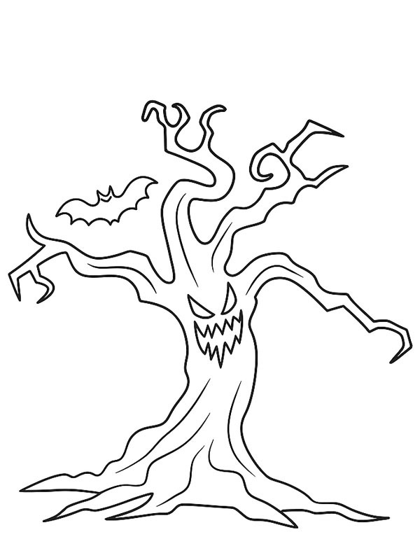 Albero di Halloween disegno da colorare