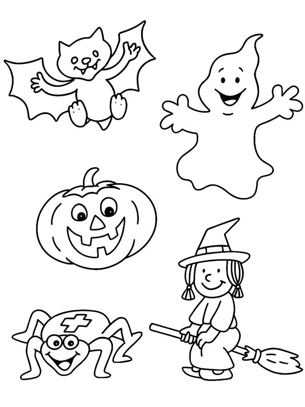 Personaggi di Halloween disegno da colorare Personaggi di Halloween disegno da colorare