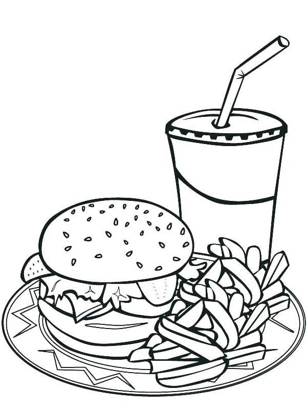 Cibo fast food disegno da colorare