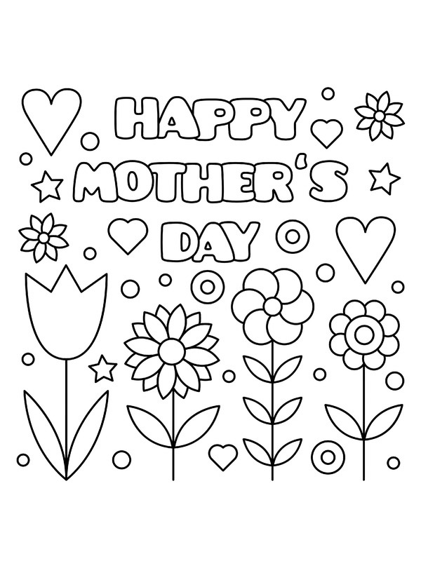 Happy mother's day disegno da colorare