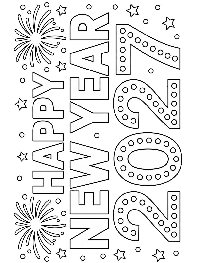 Buon anno 2027 disegno da colorare Buon anno 2027 disegno da colorare