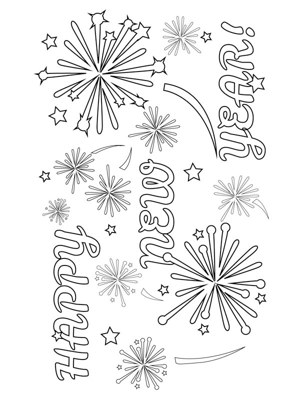 Happy New Year disegno da colorare