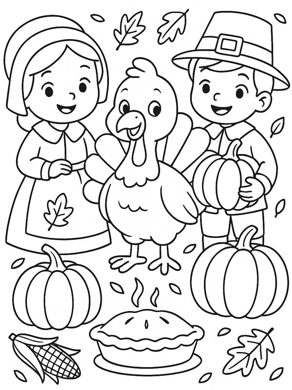 Buona festa del Ringraziamento disegno da colorare Buona festa del Ringraziamento disegno da colorare