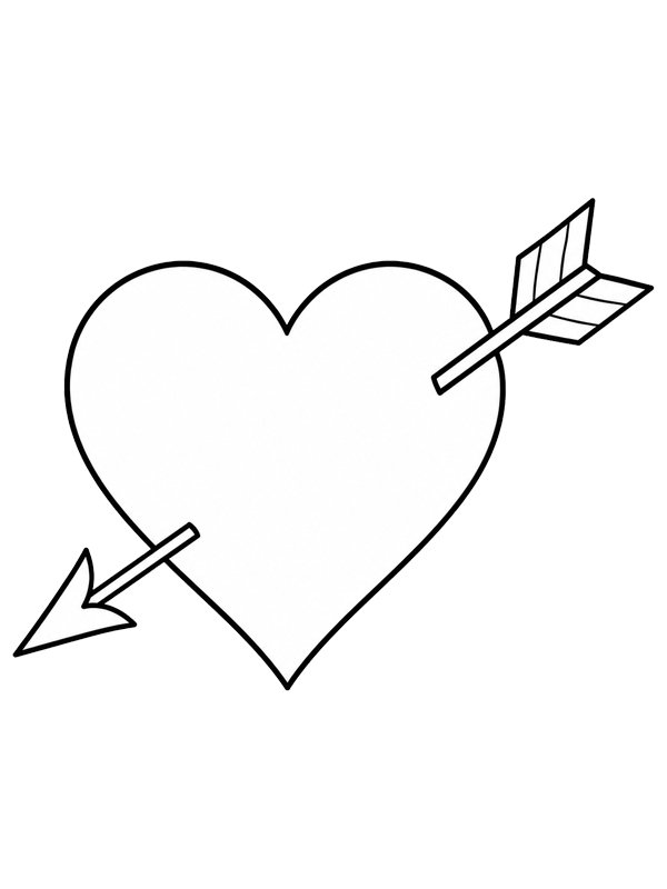 Cuore con freccia disegno da colorare