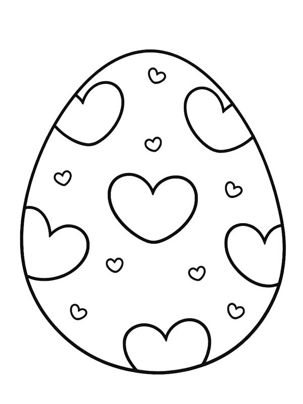 Uovo di Pasqua a forma di cuore disegno da colorare