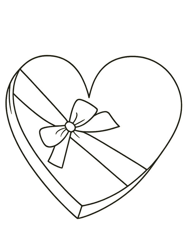 Scatola a forma di cuore disegno da colorare Scatola a forma di cuore disegno da colorare