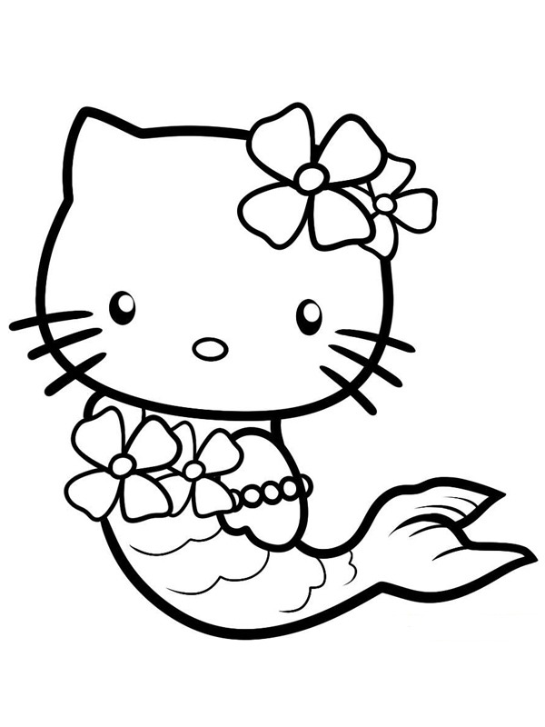 Hello Kitty sirenetta disegno da colorare