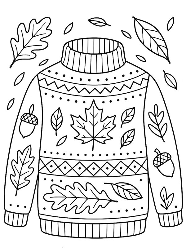 Maglione autunnale disegno da colorare Maglione autunnale disegno da colorare