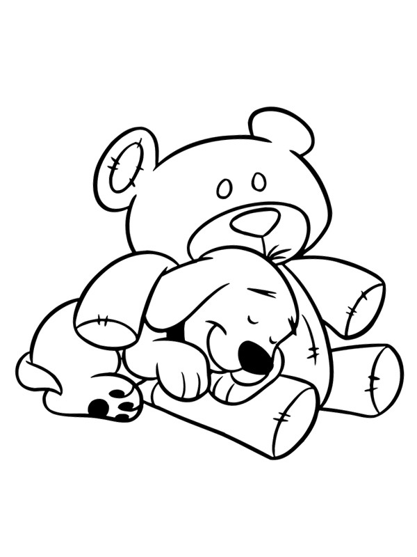 Cane e orso disegno da colorare