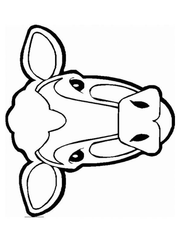 Testa della mucca disegno da colorare
