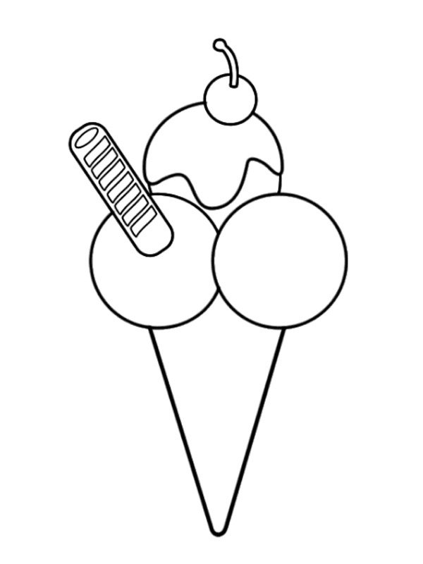 cono di gelato disegno da colorare