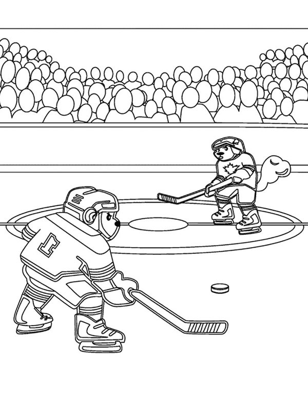 partita di hockey su ghiaccio disegno da colorare