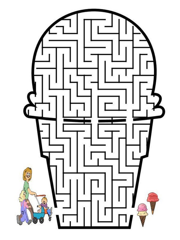 Gelato labirinto disegno da colorare