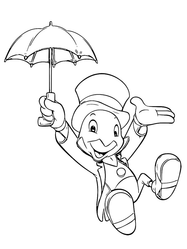 Grillo Parlante (Pinocchio) disegno da colorare