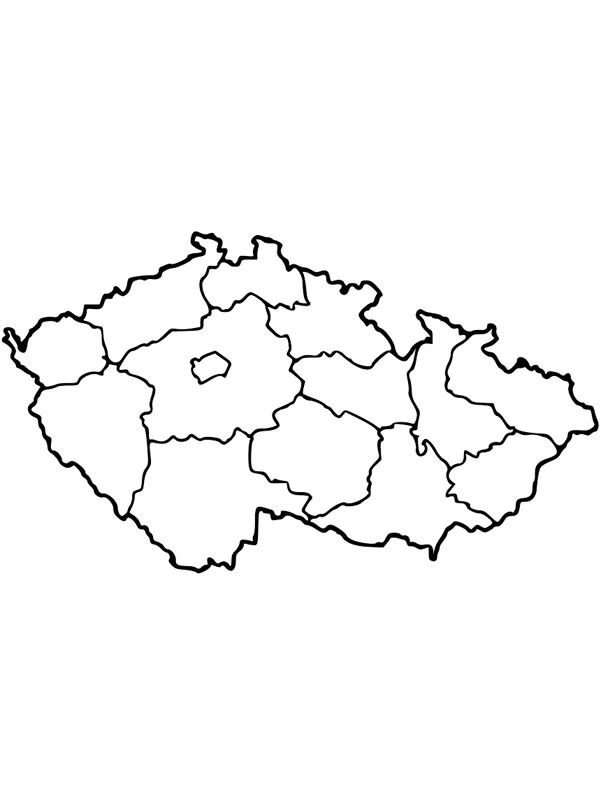 Mappa della Repubblica Ceca disegno da colorare