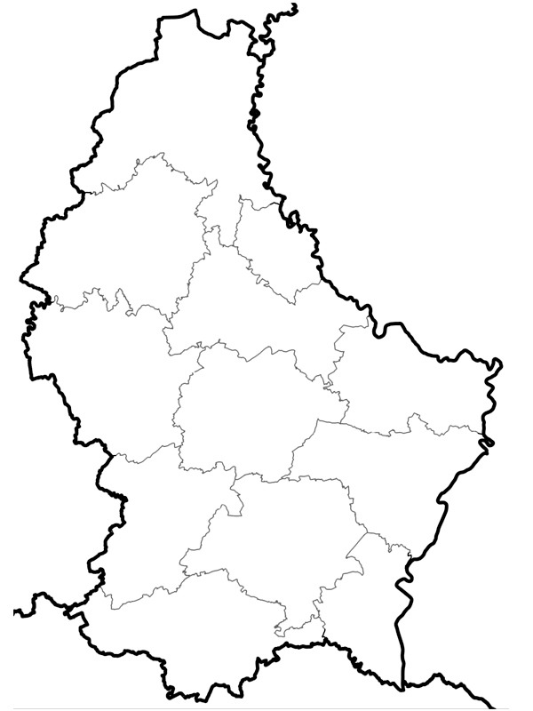 Mappa del Lussemburgo disegno da colorare