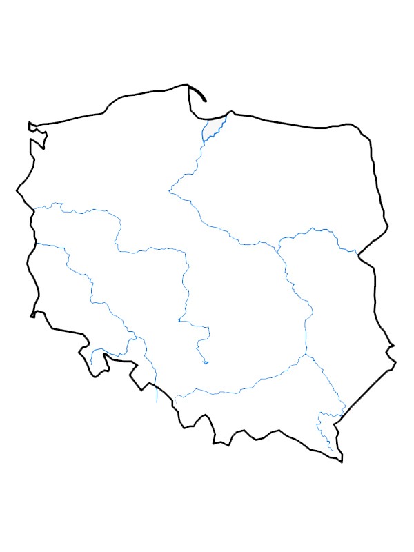 Mappa della Polonia disegno da colorare