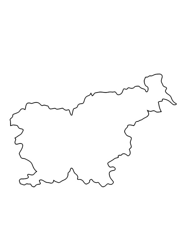 Mappa della Slovenia disegno da colorare