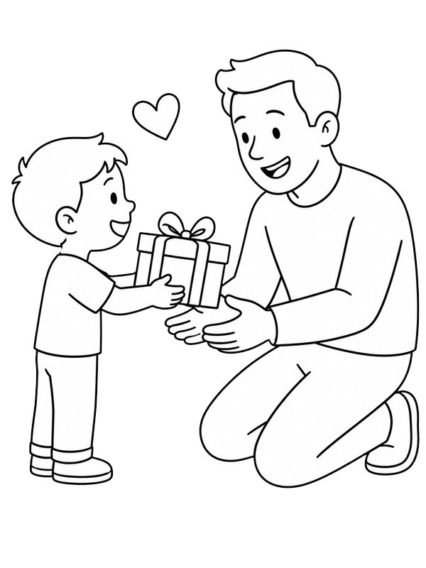 Regalo al papà disegno da colorare Regalo al papà disegno da colorare