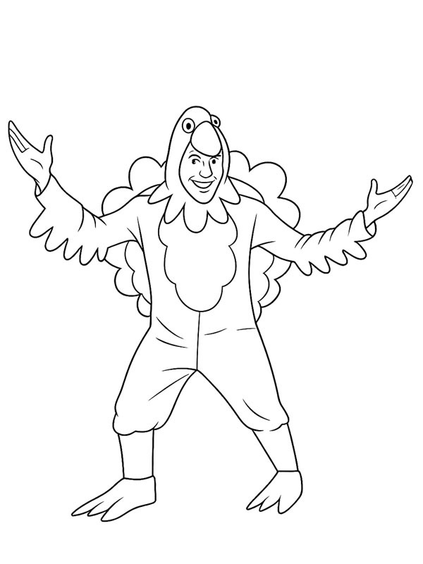 Costume da tacchino disegno da colorare Costume da tacchino disegno da colorare
