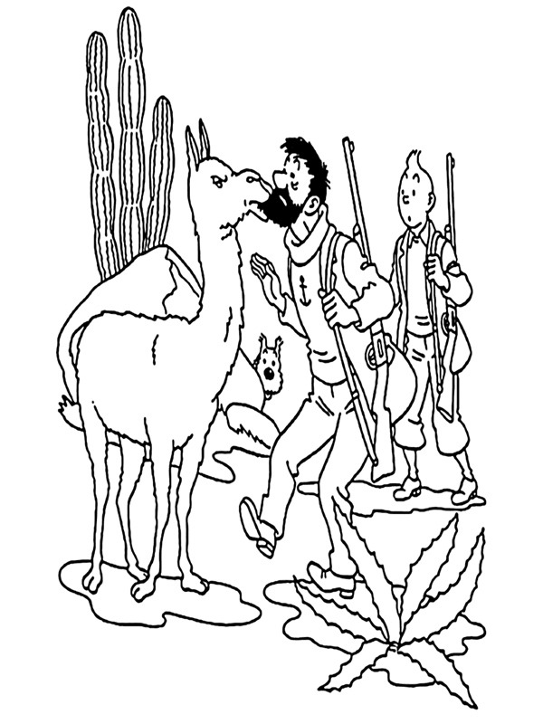 Capitan Haddock e Tintin disegno da colorare