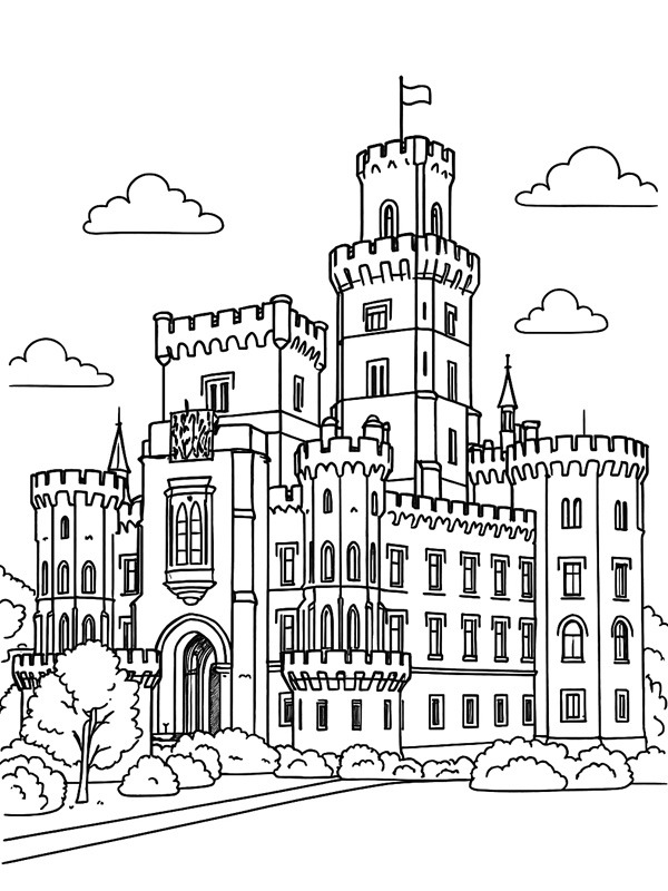 Castello di Hluboká disegno da colorare Castello di Hluboká disegno da colorare