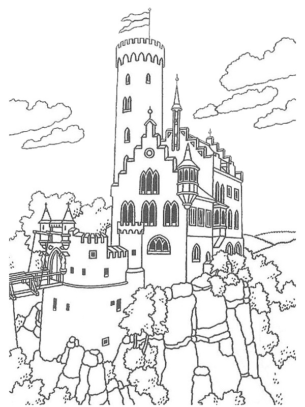 Castello di Lichtenstein disegno da colorare