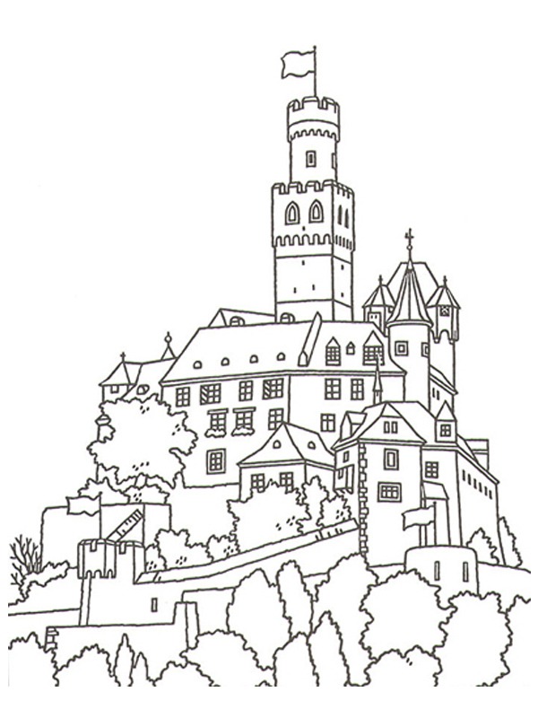 Castello di Marksburg disegno da colorare