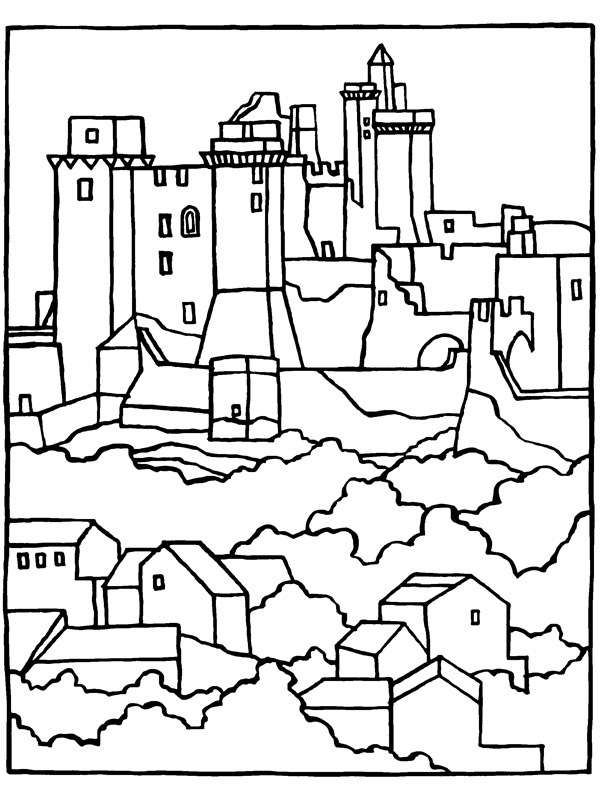Castello di Bonaguil disegno da colorare