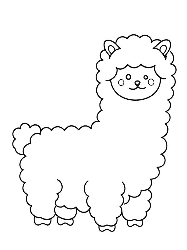Alpaca Kawaii disegno da colorare Alpaca Kawaii disegno da colorare