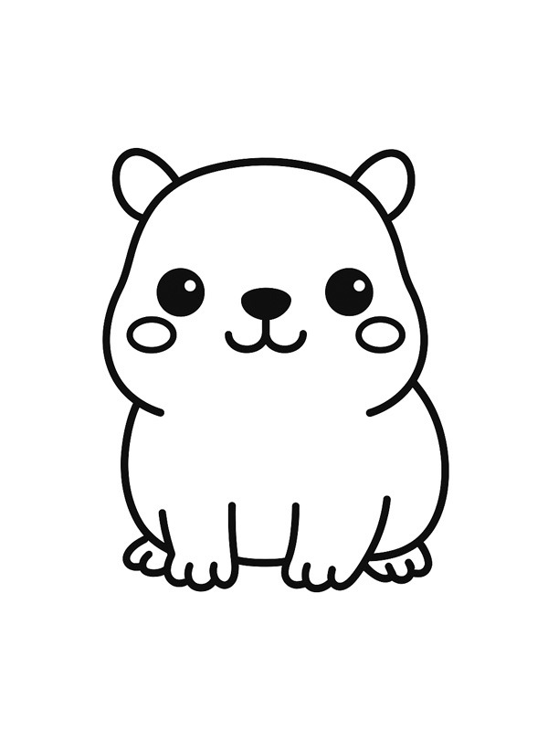 Capibara Kawaii disegno da colorare Capibara Kawaii disegno da colorare