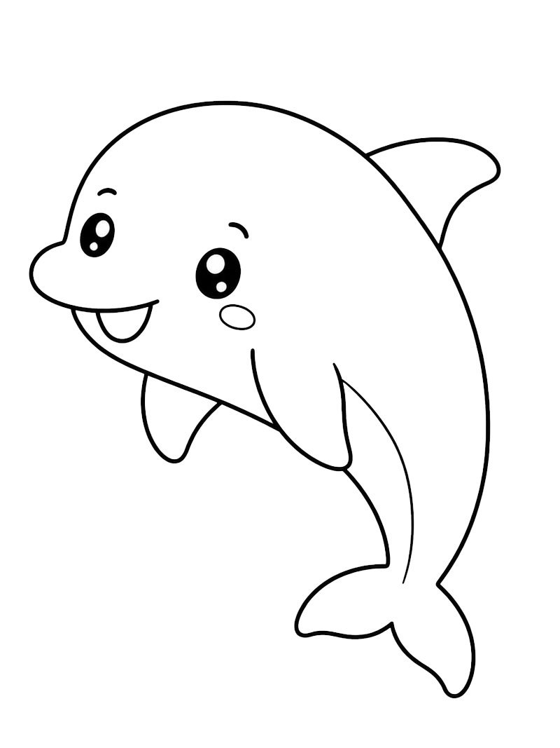 Delfino Kawaii disegno da colorare Delfino Kawaii disegno da colorare
