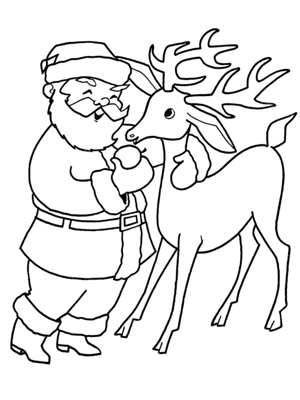 Babbo Natale e le sue renne disegno da colorare