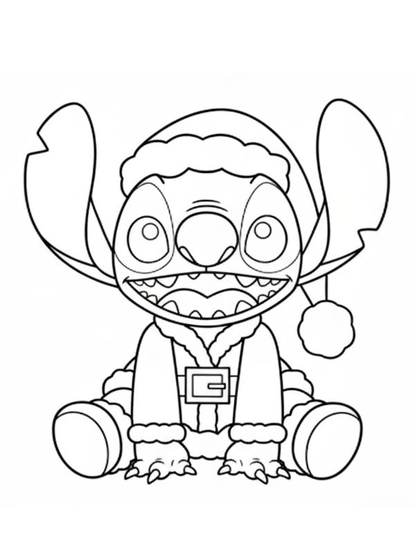 Babbo Natale Stitch disegno da colorare Babbo Natale Stitch disegno da colorare