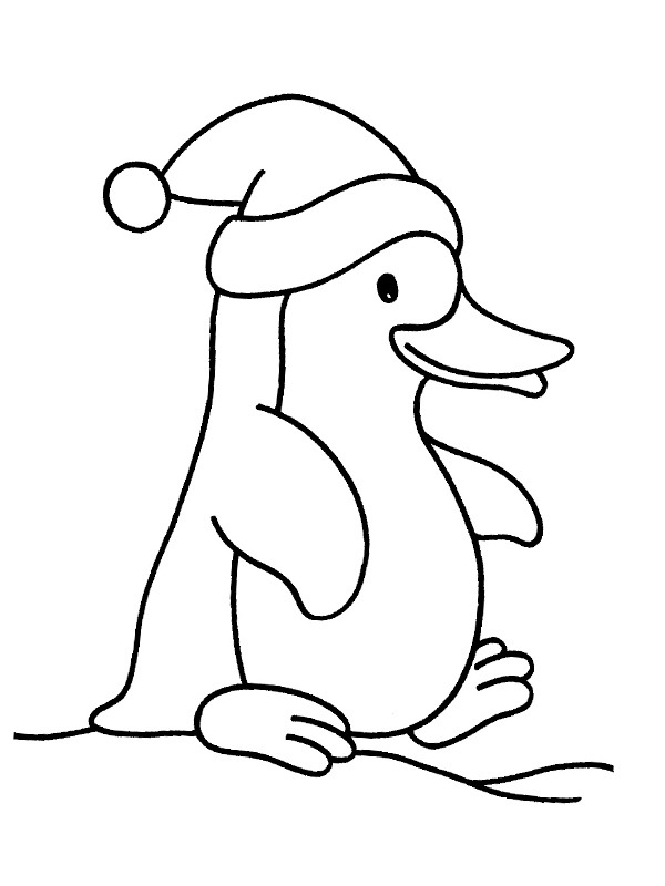 Pinguino Natalizio disegno da colorare