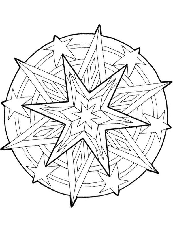 Mandala stella di Natale disegno da colorare