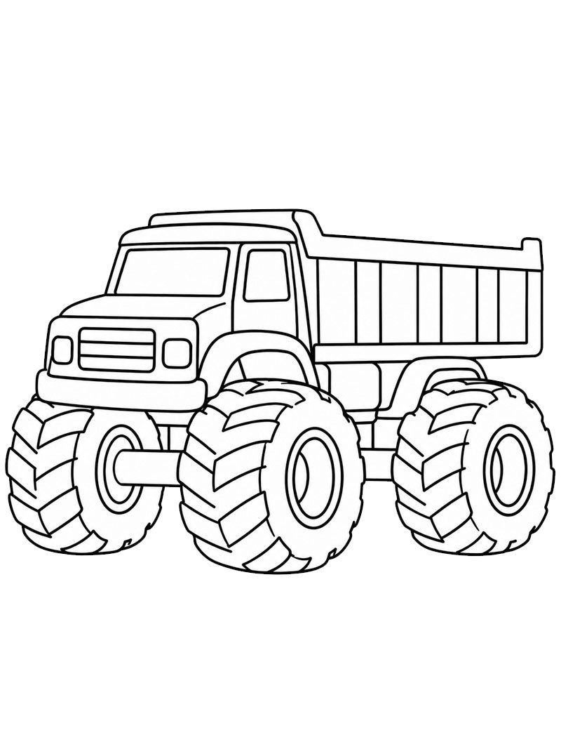 Camion ribaltabile, monster truck disegno da colorare Camion ribaltabile, monster truck disegno da colorare