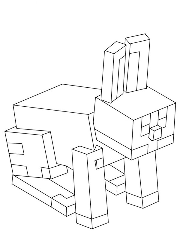Coniglio Minecraft disegno da colorare