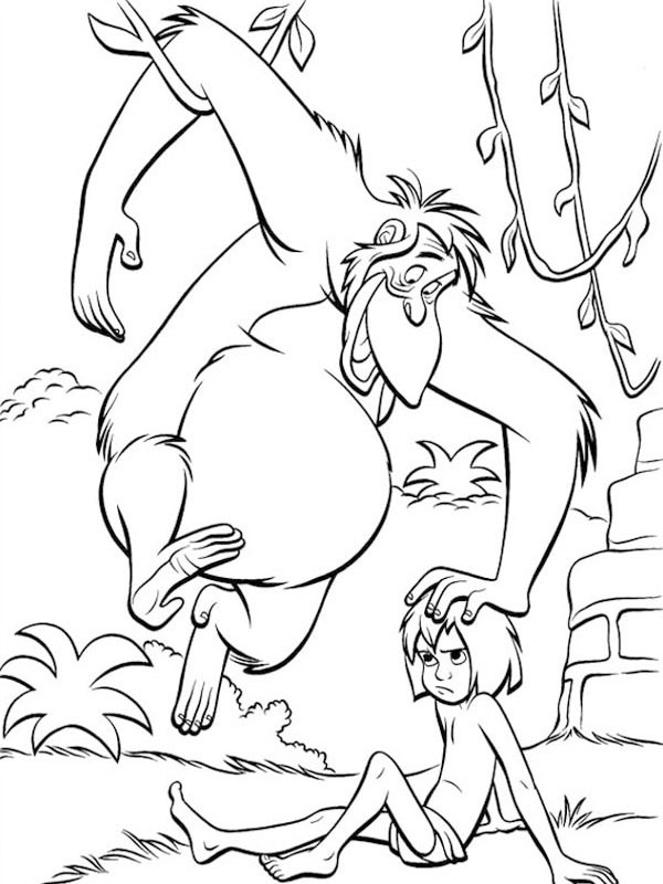 Re Luigi e Mowgli disegno da colorare