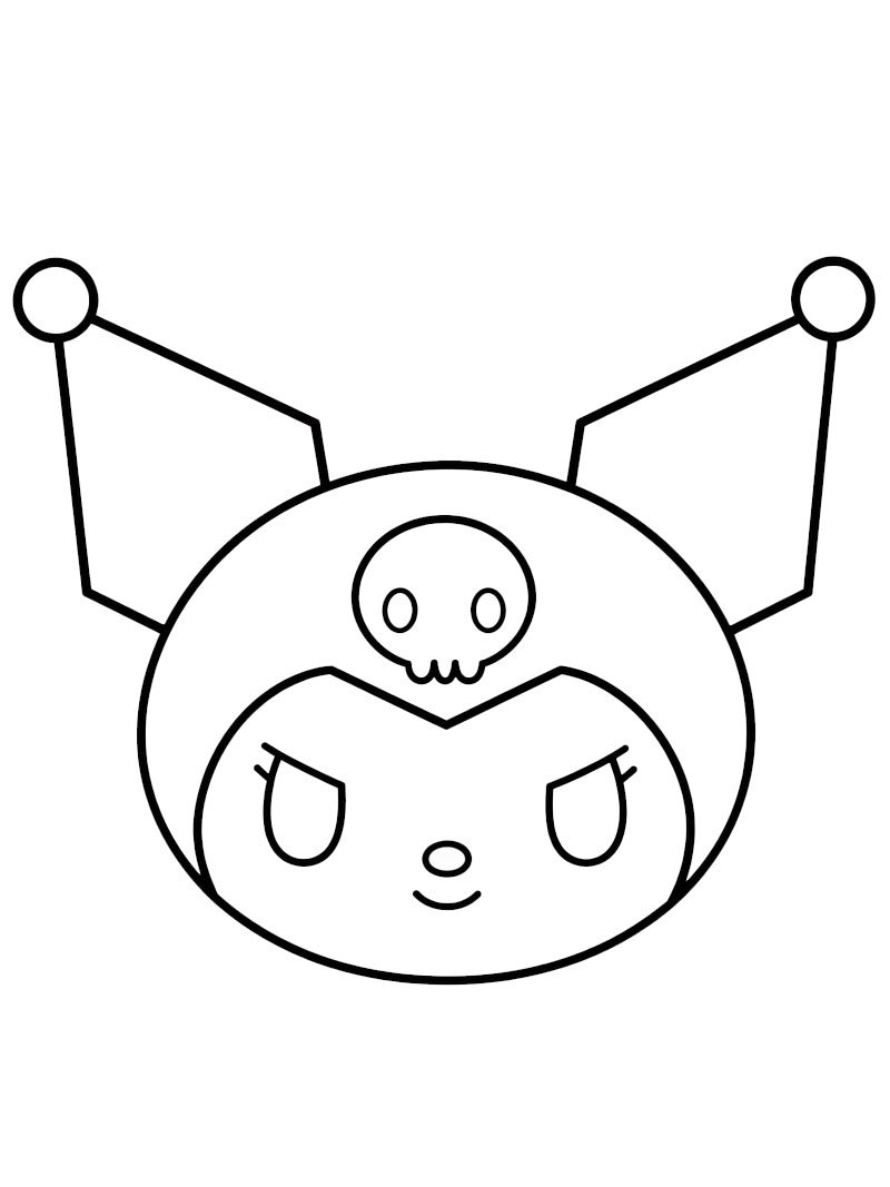Viso di Kuromi disegno da colorare Viso di Kuromi disegno da colorare