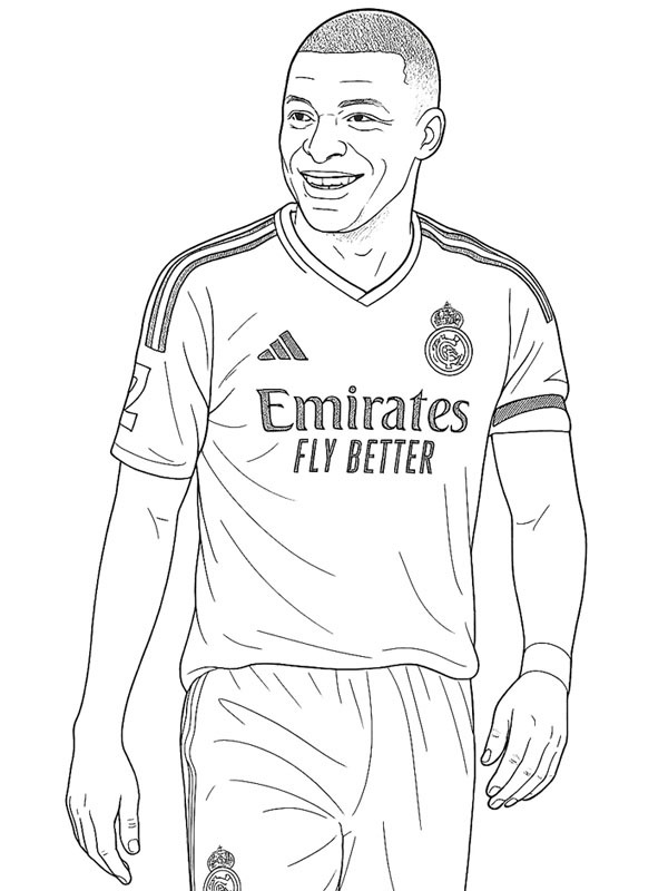 Kylian Mbappé disegno da colorare Kylian Mbappé disegno da colorare