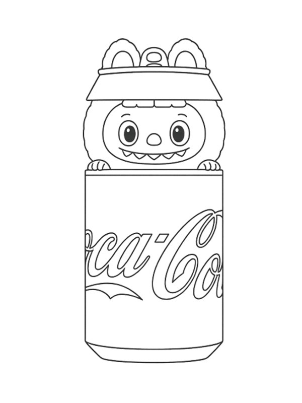 Labubu Coca Cola disegno da colorare Labubu Coca Cola disegno da colorare